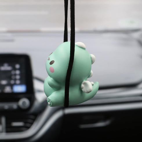 Swinging Dinosaur Car Hanging Ornament for Rear View Mirror, Cute Car Decor Accessories Interior, Car Pendant Dinosaur...