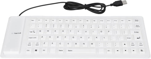 Roll-up Silicone Keyboard, Fully Sealed Silent Soft Keyboard Lightweight Portable USB Wired Keyboard 85 Keys Foldable Waterproof Flexible Keyboard...