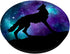 Galaxy Wolf Star Surreal Wild Lone Wolves Double-Exposure PopSockets Adhesive PopGrip...