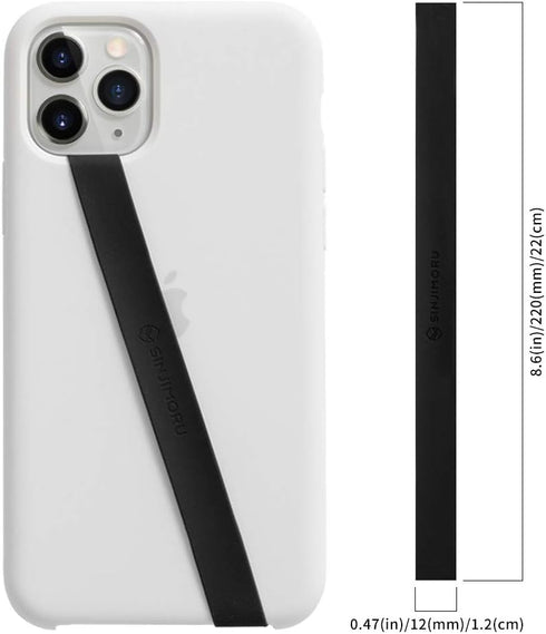 Sinjimoru Silicone Stretching Strap as Phone Grip Holder, Slim Grip Tape for iPhone Case, Secure Phone Strap as Cell Phone Holder. Sinji Loop Blac...
