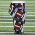Craig Bachman 2.5" Footballs On Stripe Ribbon: Silver & Navy (10 Yards) for Gift Wrapping, Football Theme, Sports Wired Ribbon, Bow, DIY Crafting...