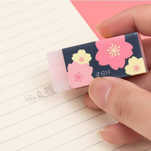 3 Pcs Pink Lovely Cherry Blossoms Rubber Erasers of Sakura Petal Sketch Painting Pencil Correction Tool School Office Stationery Supply Standard P...