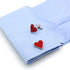 Wedding Cuff Links Romantic Red Heart Design Quality Brass Material Valentine Gift with Gift Box...