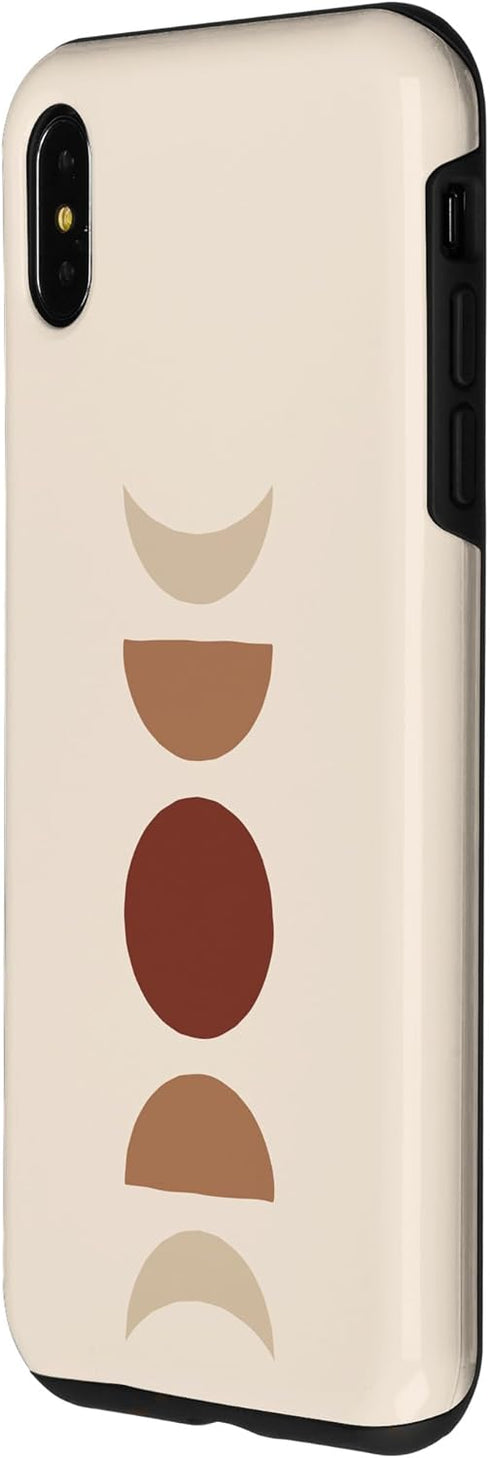 iPhone XS Max Phases of Moon Boho Beige Rust Red Burnt Orange Case...