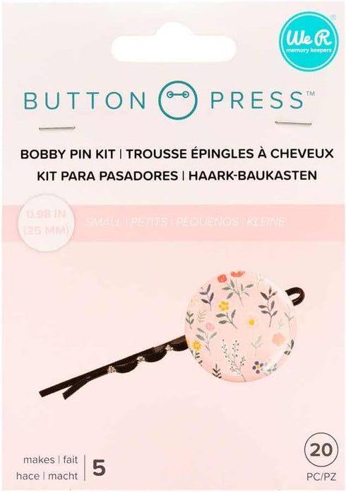 We R Memory Keepers Button Press Pins Backers, Twenty, Arts Crafts Supplies Fasteners Buttons DIY Round Bobby Pin Kit Small Button Bobby Pin Kit...