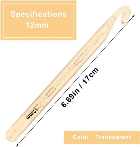12 mm Crochet Hook, Large Crochet Hooks for Chunky Yarn Ergonomic Knitting Needles Crochet Needle for Beginners and Handmade DIY Knitting Crochet ...