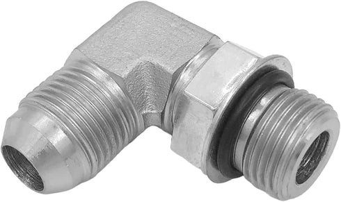 (2-PACK) 6801-04-04-NWO Hydraulic Hose Adapter Fitting 1/4" Male JIC 37° Flare (7/16-20 UNF) × 1/4" Male Adjustable Nut O-Ring Boss (7/16-20 UNF) ...