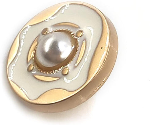 Faux Pearl Irregular Enamel Layer Sewing Shank Buttons 20 Pcs - 18mm, 23/32"...