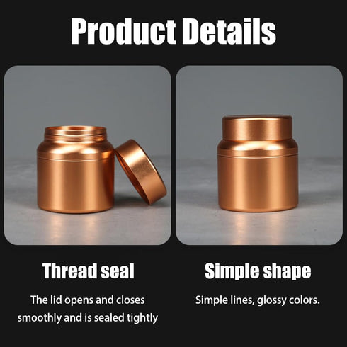 2PCS Round Metal Pill Case, Aluminum Alloy Waterproof Travel Pill Organizer Pill Container for Outdoor Camping Hiking Travel......