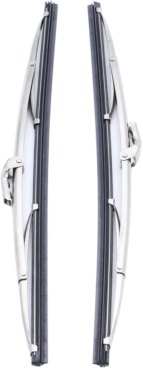 1 Pair SHLPDFM 12" Polished Stainless Steel Front Windshield Wiper Blades worked with the curved arms and the straight arms...
