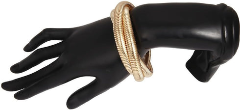 Chunky Bangle Bracelets Coil Stackable Snake Chain Bracelet Interlocking Layered Wrap Bangle Bracelets...