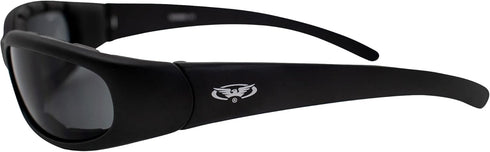 Global Vision Chicago Padded Motorcycle Riding Sunglasses 2 Pack Black Frames Clear & Smoke Lenses...