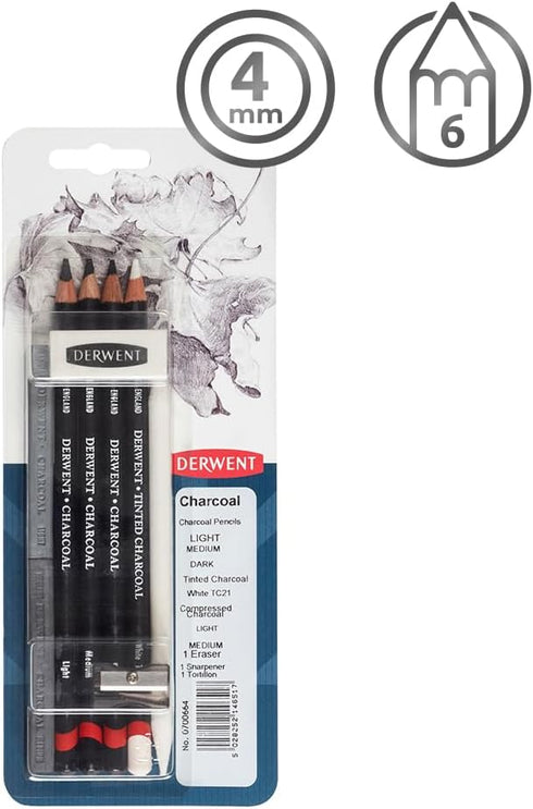 Derwent Charcoal Mixed Media, Pack, 8 Count (0700664)...