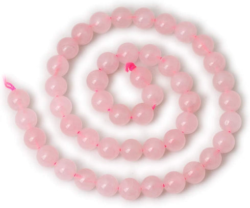 45PCS 8mm Natural Rose Quartz Gemstone Round Loose Bead Pink Crystal for Jewelry Making 1 Strand 15"...