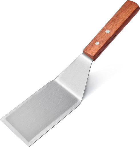 New Star Foodservice 36299 Wood Handle Heavy Duty Hamburger Turner/Spatula with Cutting Edge, 11.5"...