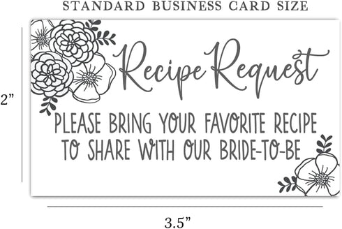 m&h invites 50 Modern Floral Bridal Shower Recipe Request Cards - Invitation Inserts...