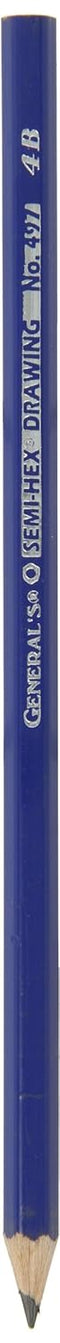 Generals Drawing Pencils 4B Thin Tip - Pack of 12, Black - 497-4B...