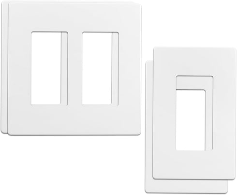 Screwless Outlet Covers Wall Plate, 4 Pcs Light Switch Cover Plate, Light Switch Covers Wall Plate, Decorative Wall Plate Cover, 2 Gang 1 Gang Wal...