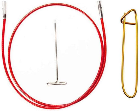 ChiaoGoo Twist Red Lace Cable Large 30-Inch (75cm) Fits US 9, 10, 10.5, 11, 13, 15 Interchangeable Knitting Needle Tips, Includes Tightening Key, ...