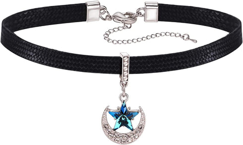 choice of all Black Choker Necklace for Women Black Velvet Pendant Choker Adjustable Black Collar Choker...