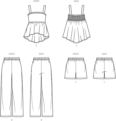 Simplicity Easy Children's Summer Top, Pants and Shorts Sewing Pattern Packet, Design Code S9800, Sizes 3-4-5-6-7-8, Multicolor...