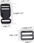 SGH Pro 1 Inch Single Adjustable Quick Side Release Buckles with 1 Inch Tri-Glide Slides Clips Snaps No Sewing Heavy Duty Plastic Replacement for ...