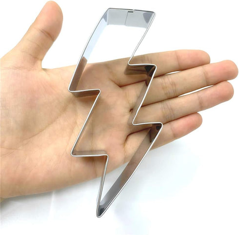 LILIAO Flash Lightning Bolt Cookie Cutter Biscuit Fondant Cutters for Kids Birthday Party - 2.2 x 4.6 inch - Stainless Steel...
