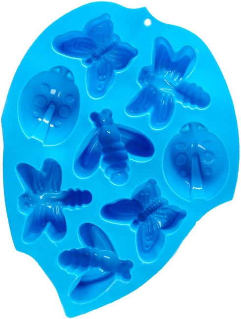 2 pcs 3D Silicone Cake Molds, CNYMANY 8-Cavity Insect Muffin Mould Kitchen Pastry Baking Pan for Fat Bomb Chocolate Candy Cupcake Soap Candle - Bl...