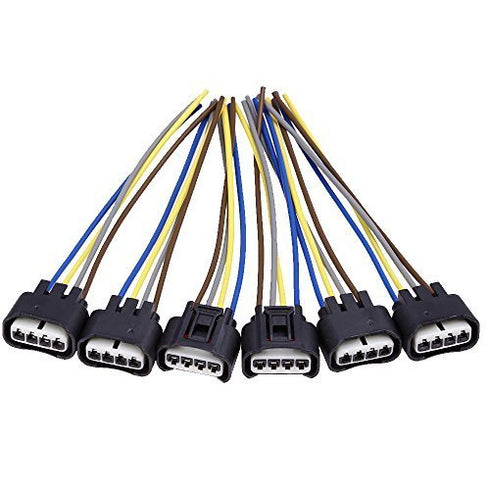 90980-11885 Ignition Coil Connector Plug Harness Replacement for Toyota Lexus 4-Way Female (Pack of 6)...