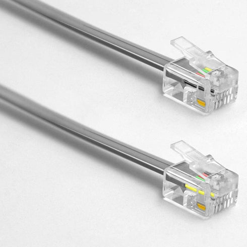 NECABLES 2Pack 8 Inch Short Telephone Cord Phone Cable Wall Phone Cord for Landline RJ11 6P4C Male to Male...