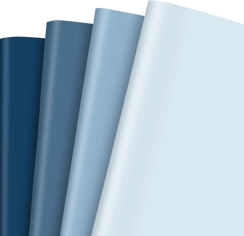 Whaline Dusty Blue Wrapping Paper - Not Roll - 4 Colors Gradient Blue Gift Wrap Paper Folded Flat Colorful DIY Craft Art Paper for Wedding Birthda...