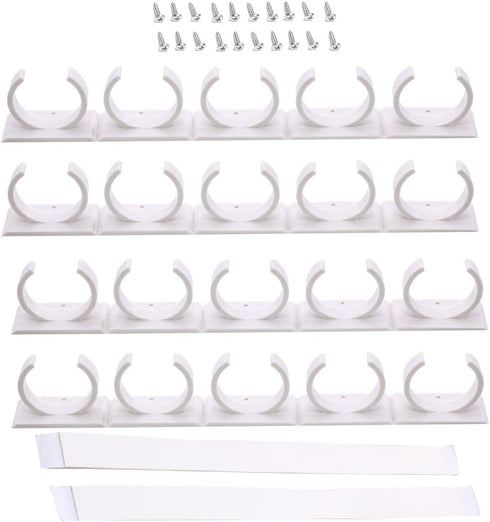 Plastic Kitchen Spice Rack Organizer 20 Spice Gripper Clip Strips Cabinet Door for Spice Containers - 4 Strips, Holds 20 Jars...