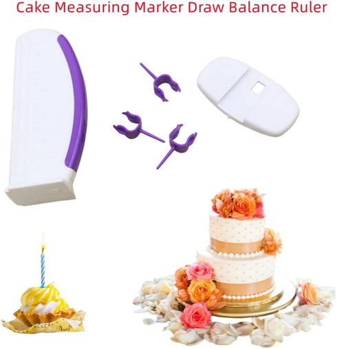 QIANG 2 Pcs Cake Measuring Marker Draw Balance Ruler,Cake Marker, Pattern Decoration Line Cake Edge Side Decorating Tools...