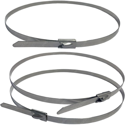 Electriduct 304 Stainless Steel Cable Ties 20 Inch 200 Lbs Heavy Duty Self Locking Ball Lock Zip Ties UV Resistant (25 Pack)...