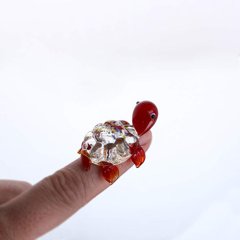 Crystalsuncatcher Handmade Tiny Turtle Hand Blown Glass Ornaments Gifts Decor Collectible Figurine Gardens(Turtle)...