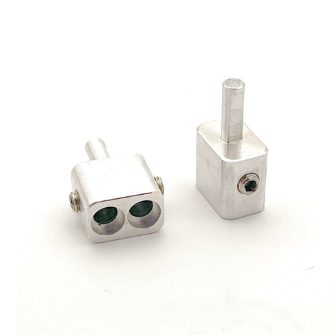 Pair of Aluminum Dual 8 Gauge to Single 8 car Audio Dual Speaker Gauge Amplifier -Four Stainless Steel Screws...
