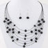 COLORFUL BLING Layered Crystal Beads Necklace and Earrings, Multi-strand Beaded Choker Necklaces for Women Statement Jewelry Wedding Parties Sweat...