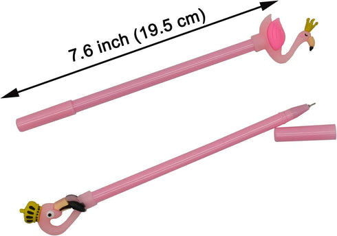 Maydahui 28PCS Crown Flamingo Shaped Rollerball Pen Black Gel Ink Pens Cute Animal Design for Office School Home...