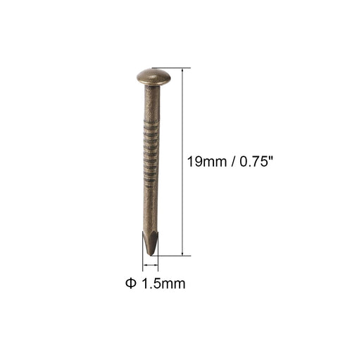 uxcell Small Tiny Hardware Nails Carbon Steel 1.5X19mm(DxL) for DIY Decorative Wooden Boxes Accessories Bronze Tone 200pcs...