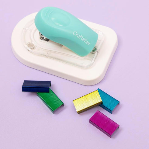 Craftelier - Magnetic Stapler for Paper, Photographs, Scrapbooking and Craft Materials | 1000 Staples Included | Capacity to Staple up to 6-8 Pape...