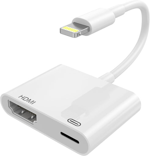 Lightning to HDMI Adapter for iPhone to TV/Projrctor/Monitor,?Apple MFi Certified? Lightning to Digital AV Adapter 1080P Sync Screen Converter for...