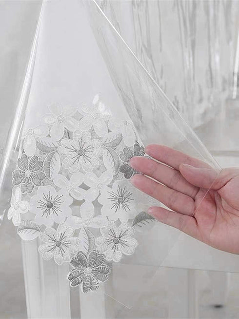 sancua Clear Plastic 100% Waterproof Tablecloth - 54 x 54 Inch - Vinyl PVC Rectangle Table Cloth Protector Oil Spill Proof Wipe Clean Table Cover ...