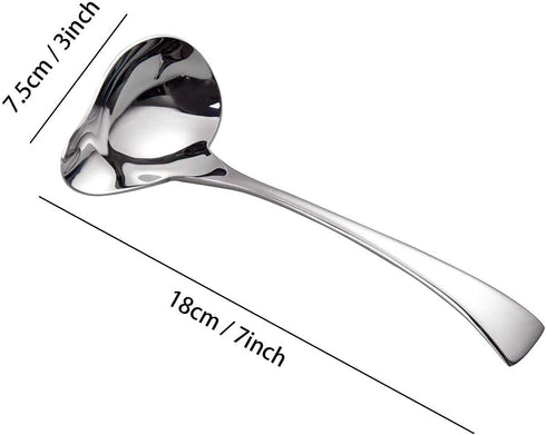 IMEEA Small Sauce Ladle with Pouring Spout 18/10 Stainless Steel Sauce Drizzle Spoon, 7inch...