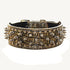 Spiked Studded Dog Collar, PU Leather Dog Collar, Adjustable Pet Collars for Medium or Large Breed Pet (L, Gold Brown)...