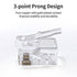 RJ11 6P4C Pass Through Connectors(25 Pieces Pack) Telephone Line Cable Wire Male Plug, AV00501...