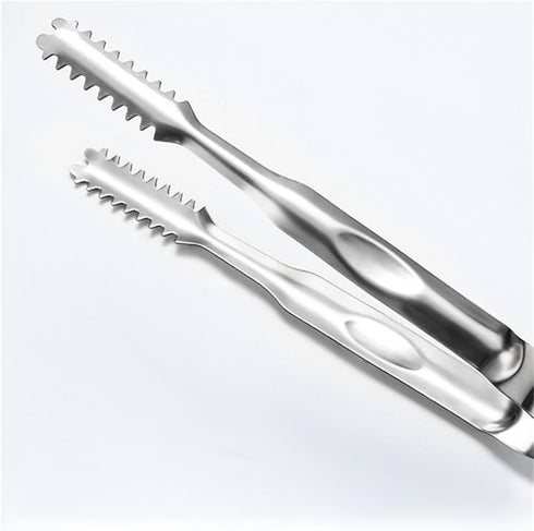 2 Pcs Ice Tongs for Ice Bucket 6.7 Inch - Premium Stainless Steel Ice Tongs with Teeth for Ice Sugar Cubes Tea Party Coffee Bar Food Serving, Silv...