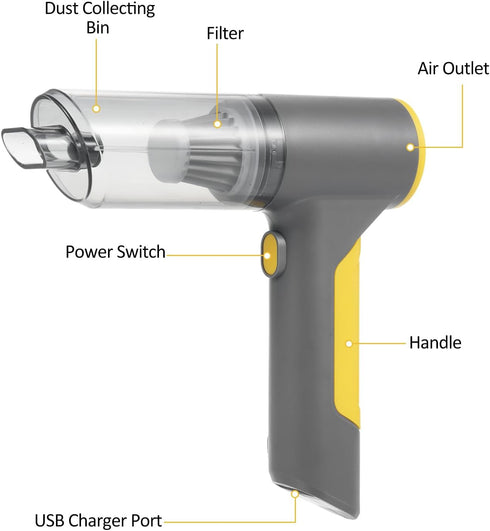 Handheld Car Vacuum Cleaner, 4 in 1 Wireless Handheld Vacuum Cleaner with High Power 13000Pa Brushless Motor and Type-C, Mini Car Vacuum with 6000...