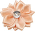 Chenkou Craft 40pcs Satin Ribbon Flower with Rhinestone Wedding DIY Appliques (Peach)...