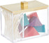 mDesign Modern Square Bathroom Vanity Countertop Storage Organizer Canister Jar for Cotton Swabs, Rounds, Balls, Makeup Sponges, Bath Salts - 2 Di...