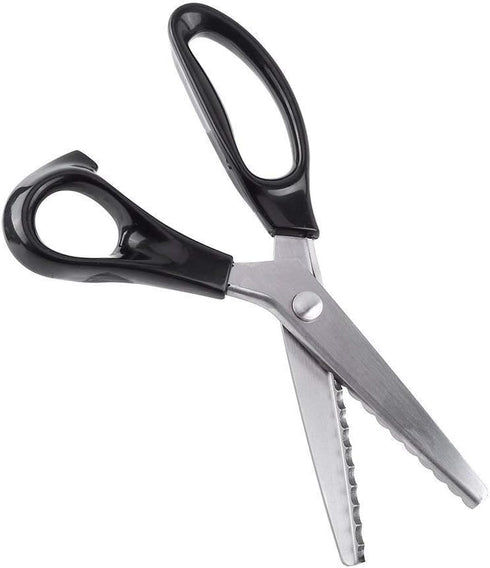 Pinking Shears, Fabric Decorative Round Stainless Steel Pinking Shears Professional Zig Zag Craft Scissors (7mm)...